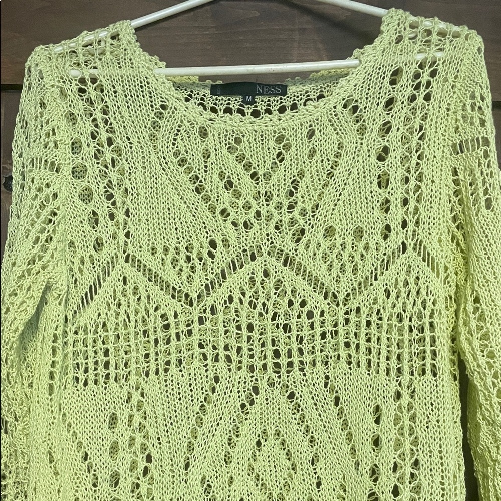 NESS Light Green Knit Sweater - Picture 2 of 6